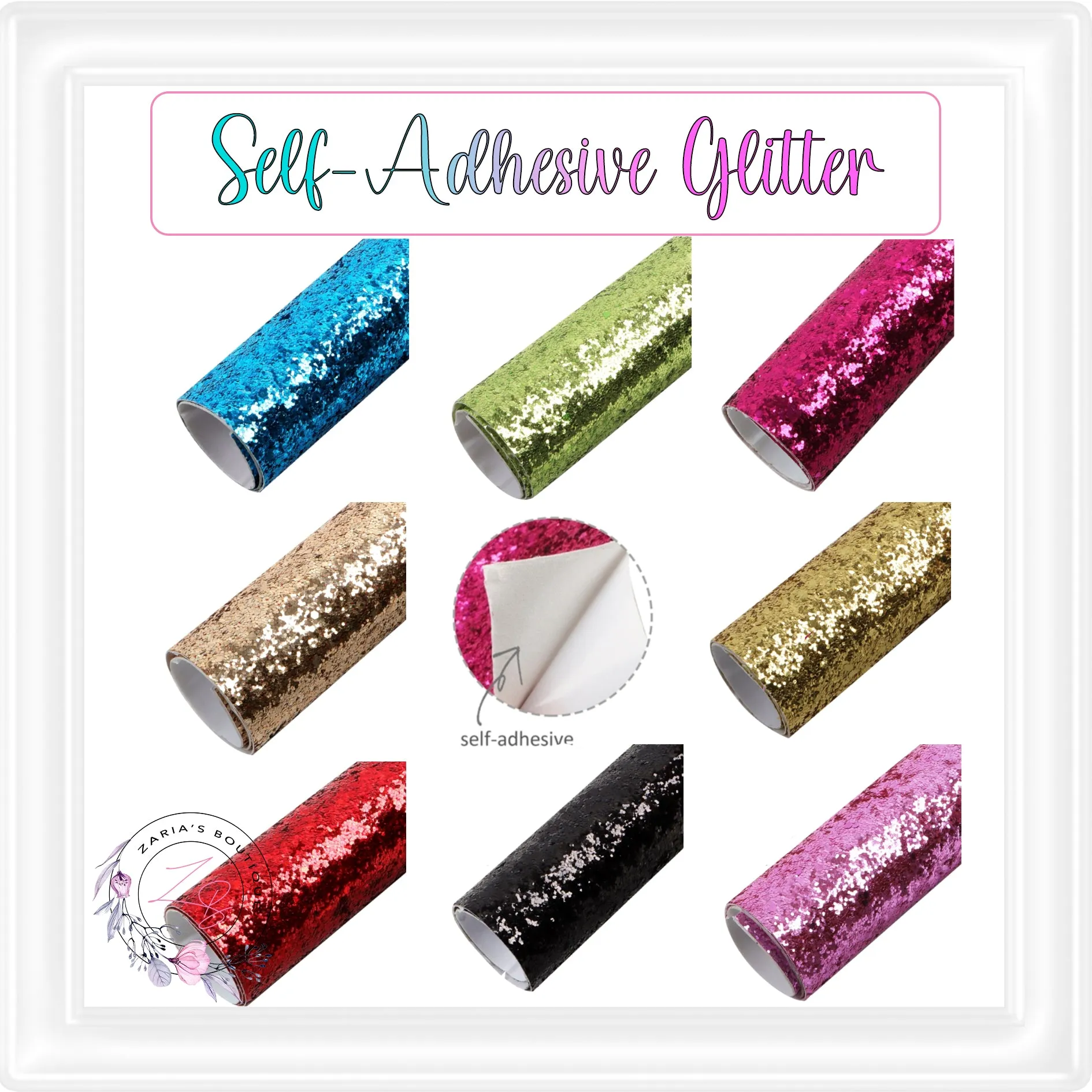 ⋅ Self-Adhesive Backed Medium Glitter ⋅ For Double-Sided Projects ⋅ BLACK ⋅
