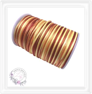 ⋅ Silky Satin Cord ⋅ Ombre Orange - Yellow ⋅ 2.0mm ⋅ 5 yards ⋅
