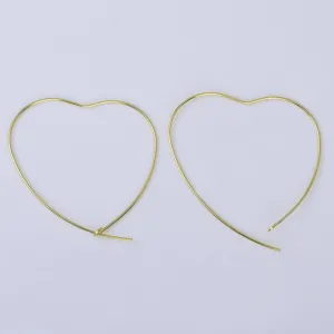 0.6*40mm Brass Heart Hoop Earrings Heart Earrings Minimalist Earrings jewelry accessory 20pcs 102527