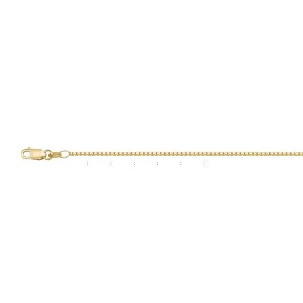 (10K, 14K, 18K) Yellow Gold (1.0mm) Box Chain (16" to 24")