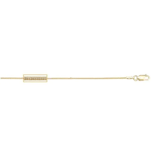 (10K, 14K, 18K) Yellow Gold (1.0mm) Round Snake Chain (16" - 24")