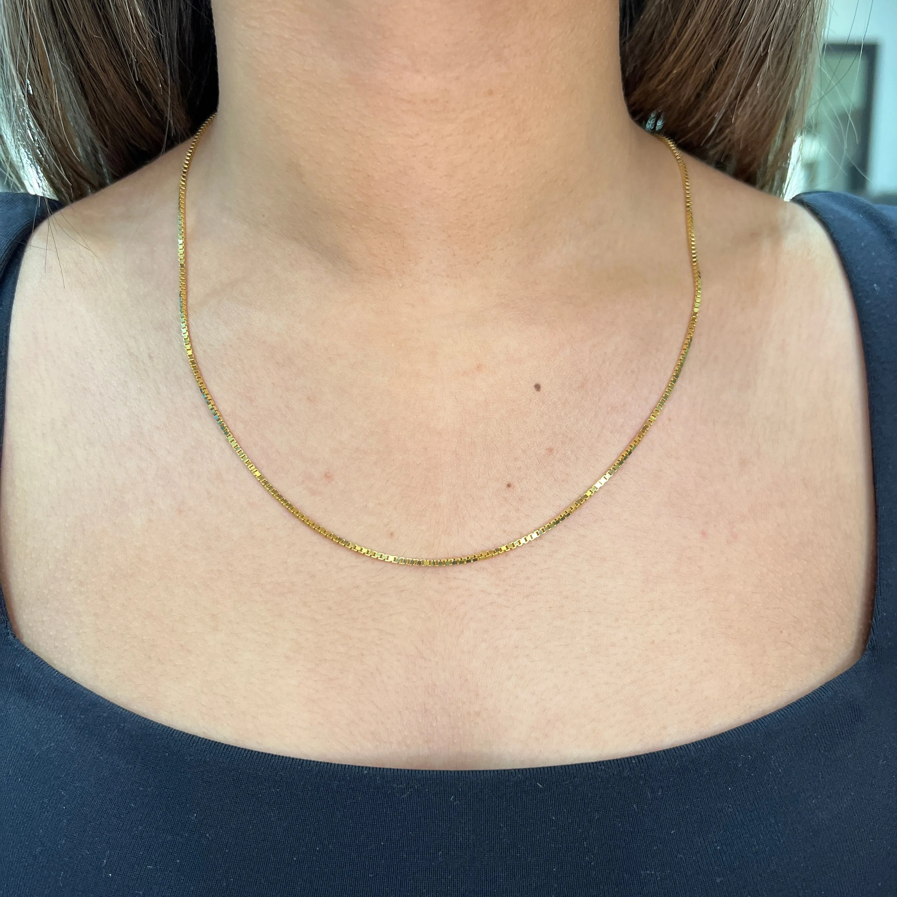 (10K, 14K, 18K) Yellow Gold (1.5mm) Box Chain