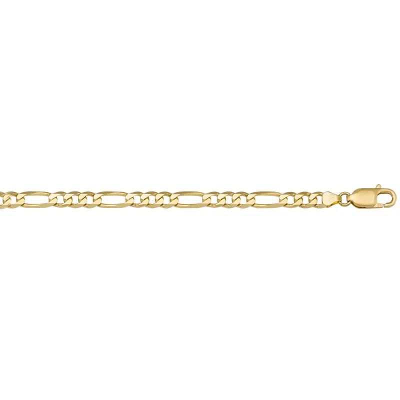 (10K, 14K, 18K) Yellow Gold (3.9mm) Figaro Chain (16" to 24")