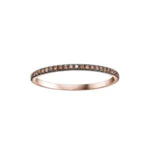 10K Rose Gold (0.10ct) Brown Natural Diamond Stackable Wedding Band