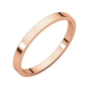 10k Rose Gold 2mm Flat Band, Size 4