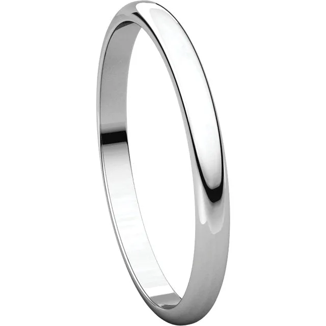 10k Rose Gold 2mm Half Round Light Band, Size 5.5