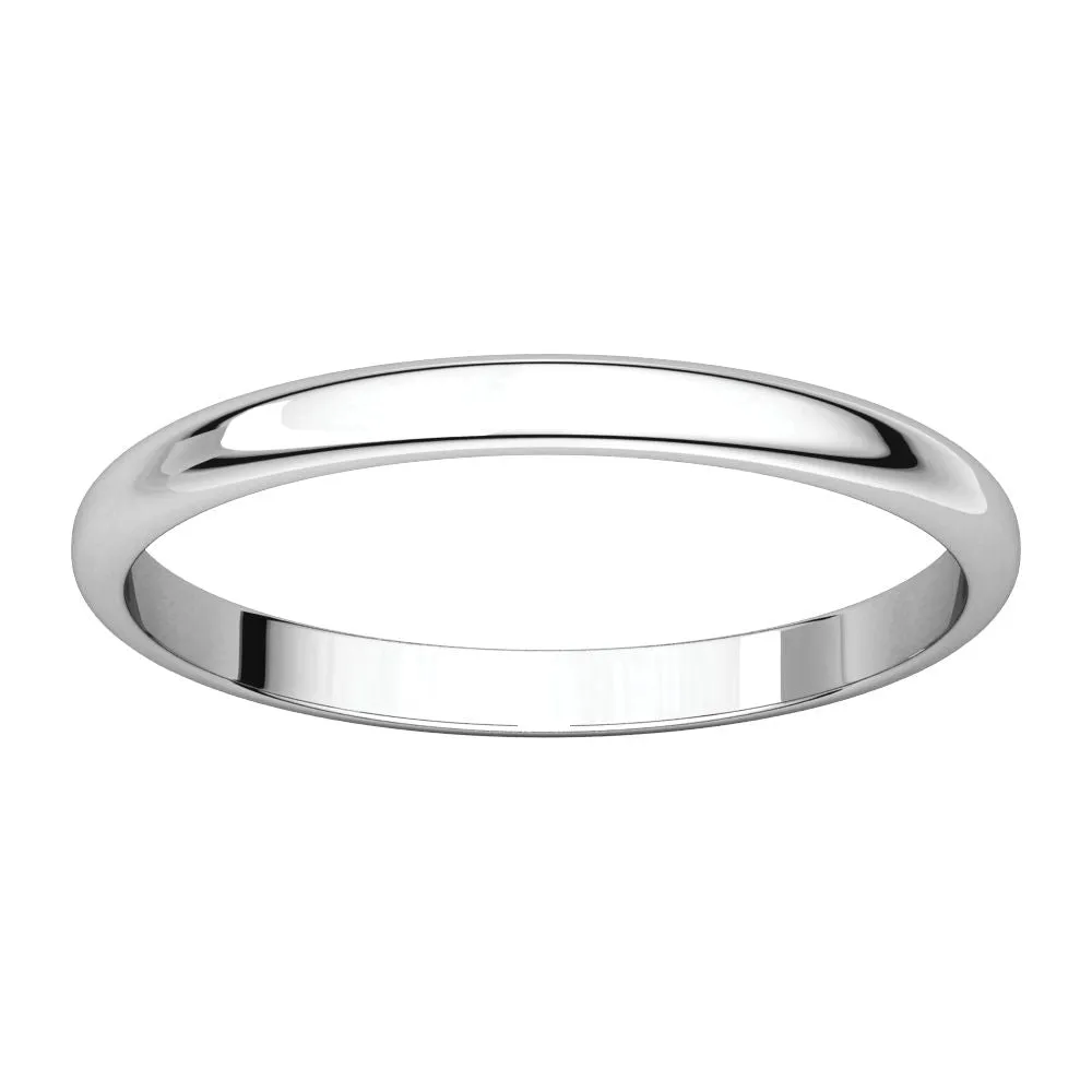 10k Rose Gold 2mm Half Round Light Band, Size 5.5