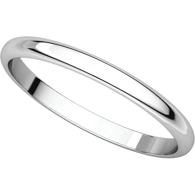 10k Rose Gold 2mm Half Round Light Band, Size 5.5
