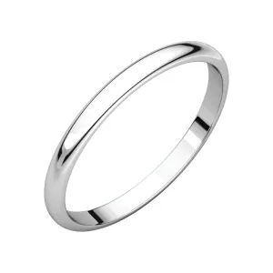 10k Rose Gold 2mm Half Round Light Band, Size 5.5