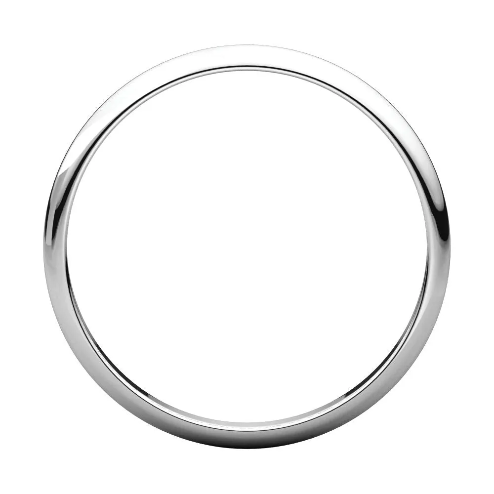 10k Rose Gold 2mm Half Round Light Band, Size 5.5