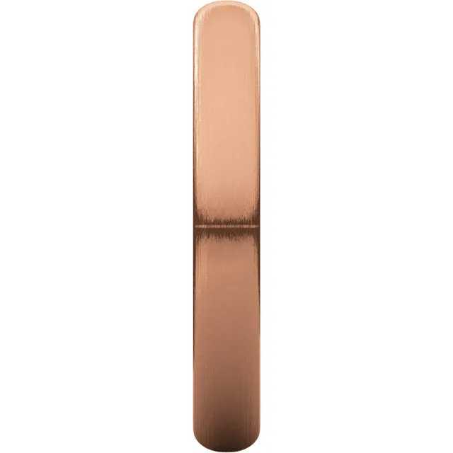 10k Rose Gold 3mm Half Round Band , Size 8