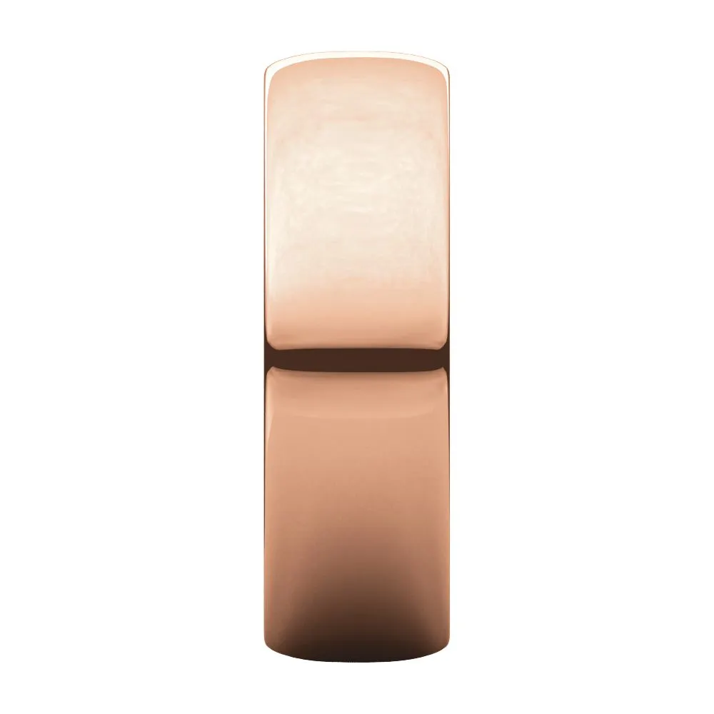 10k Rose Gold 6mm Half Round Light Band, Size 10