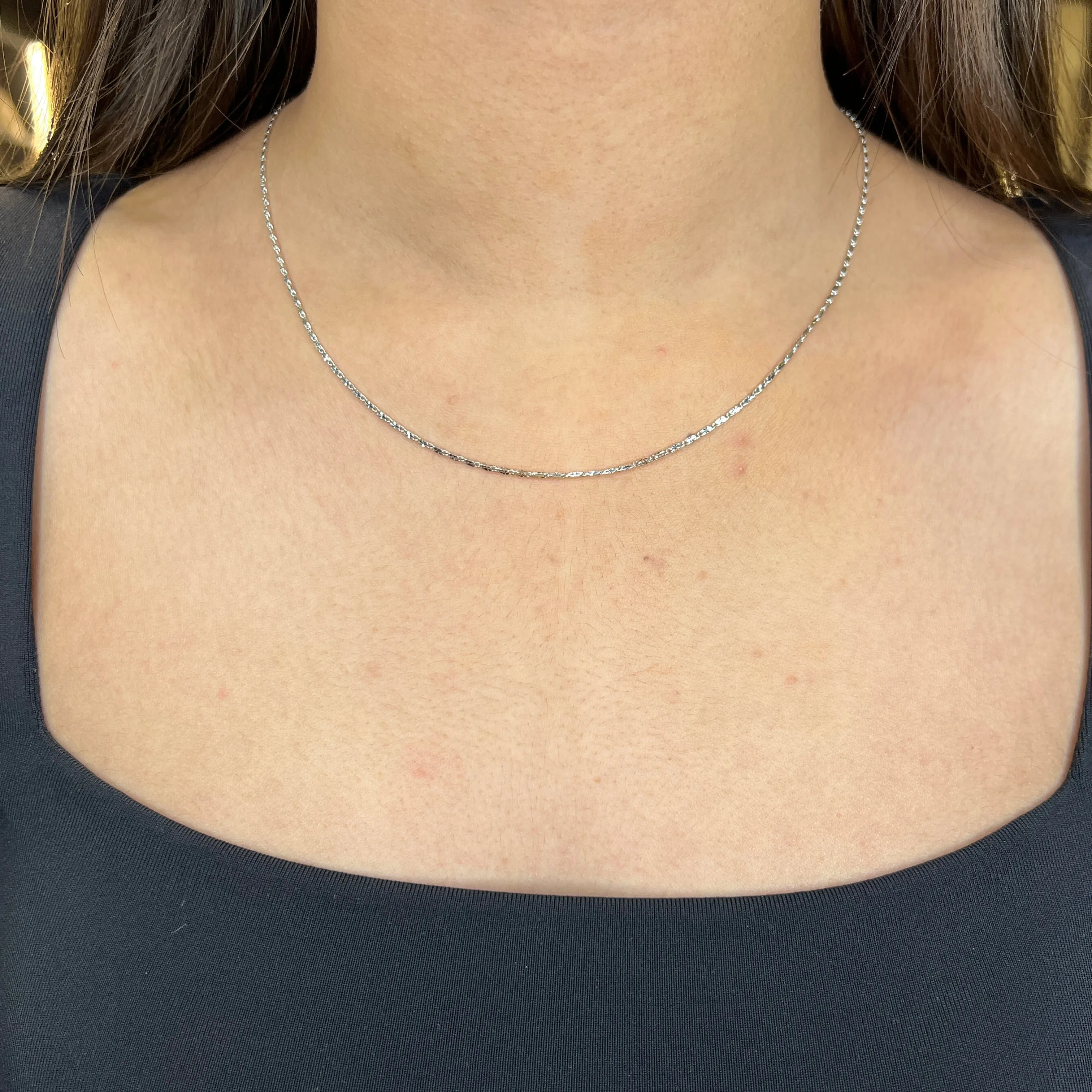 10K White Gold (1.0mm) Star Chains (16" - 30")