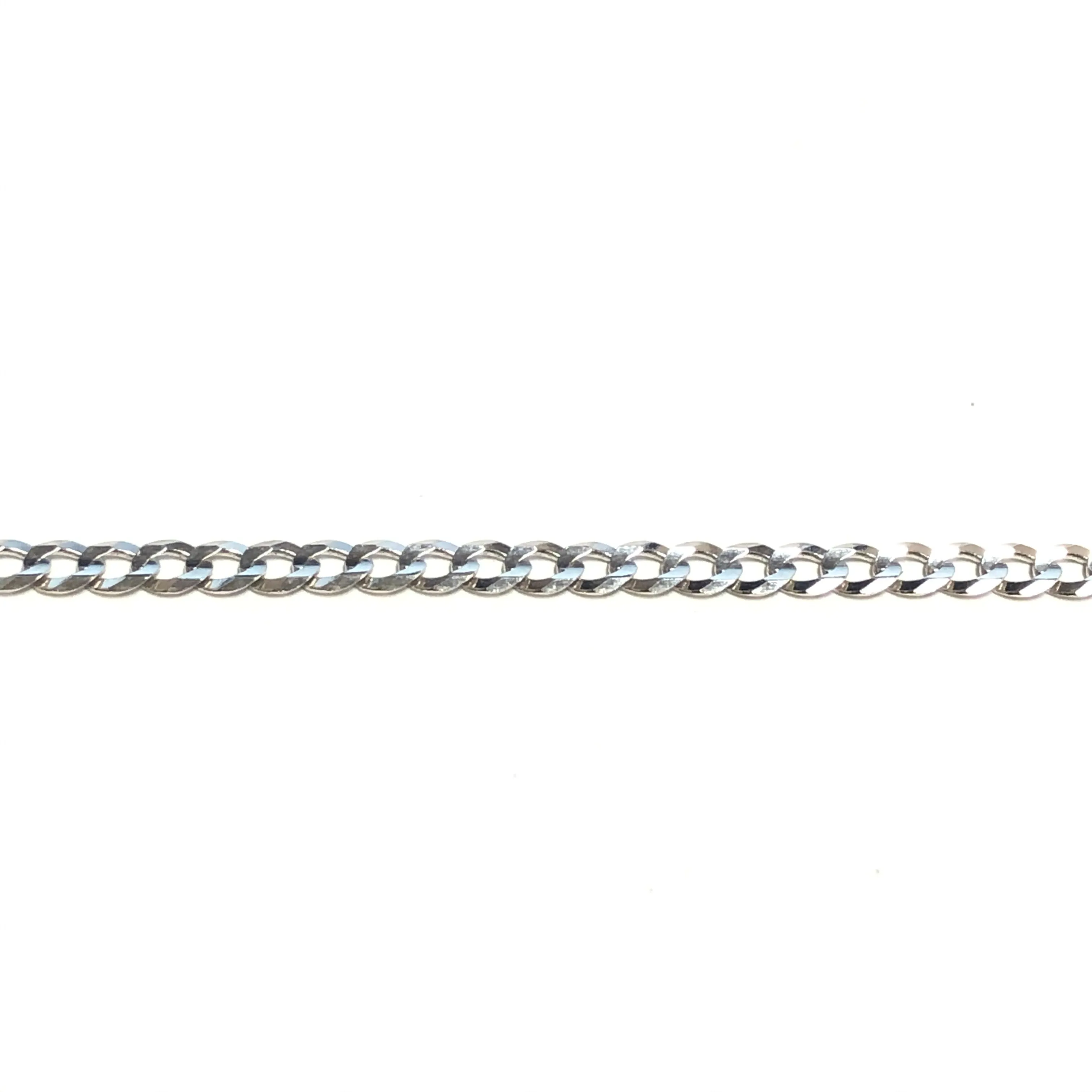 10K White Gold (3mm) Curb Chain (20" - 24")