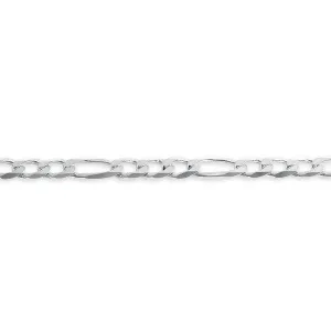 10K White Gold (5.1mm) Figaro Chain (20" - 24")
