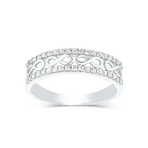 10K (White, Yellow or Rose) Gold Infinity Cubic Zirconia Ring