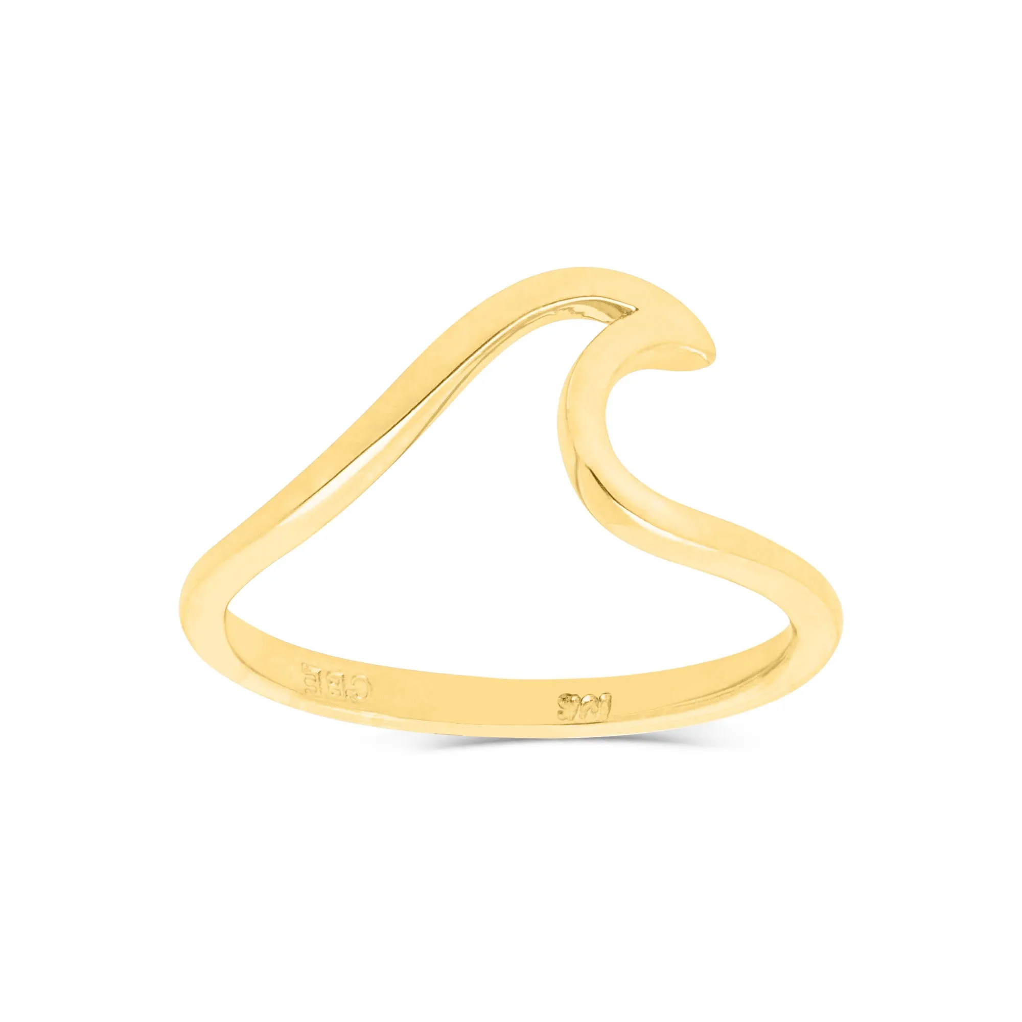 10K (White, Yellow or Rose) Gold Wave Ring