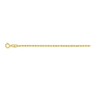10K Yellow Gold (1.1mm) Diamond Cut Solid Rope Chain