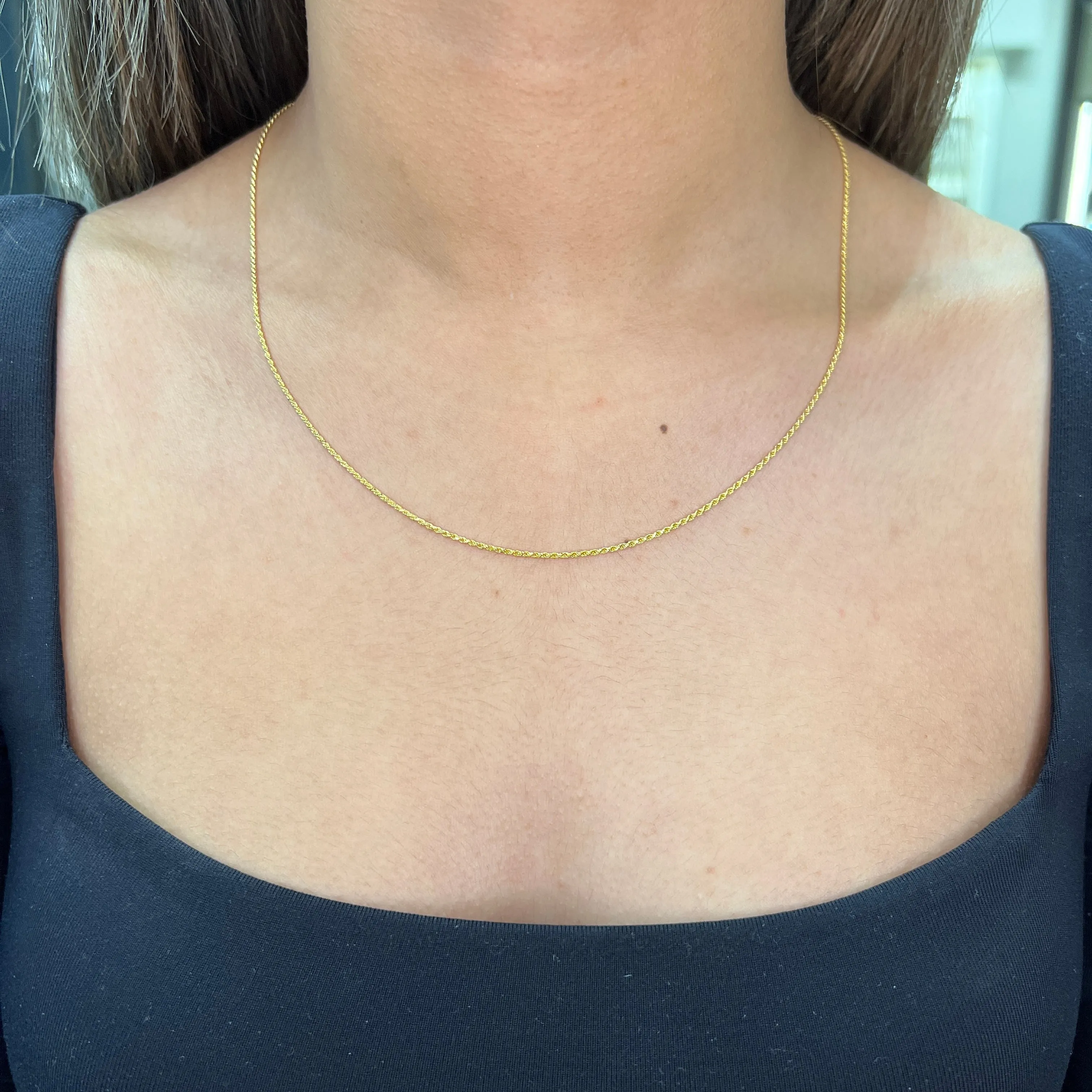 10K Yellow Gold (1.1mm) Diamond Cut Solid Rope Chain