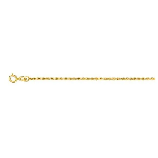 10K Yellow Gold (1.1mm) Diamond Cut Solid Rope Chain