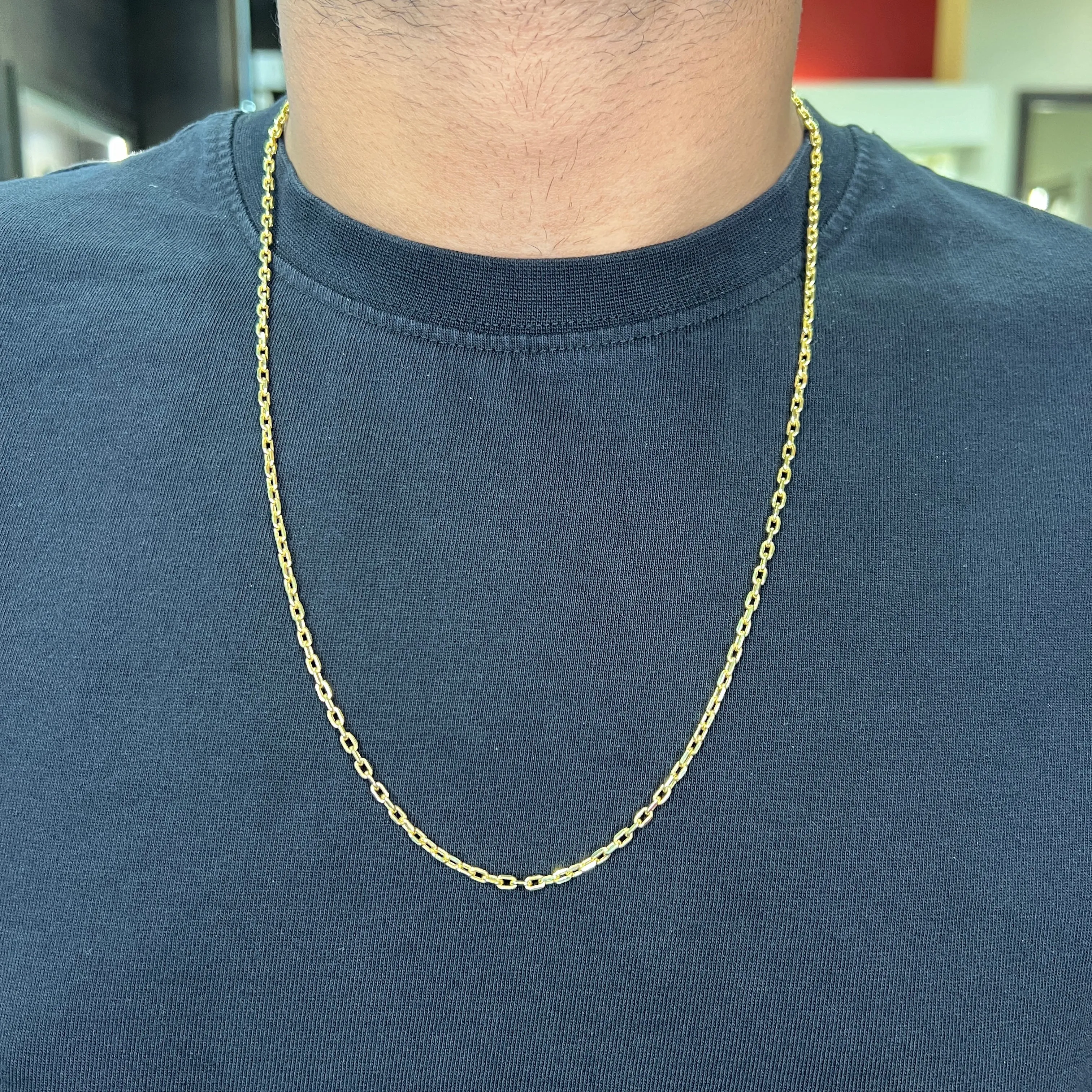 10K Yellow Gold (2.6mm) Hollow Cable Chain (18"-24")
