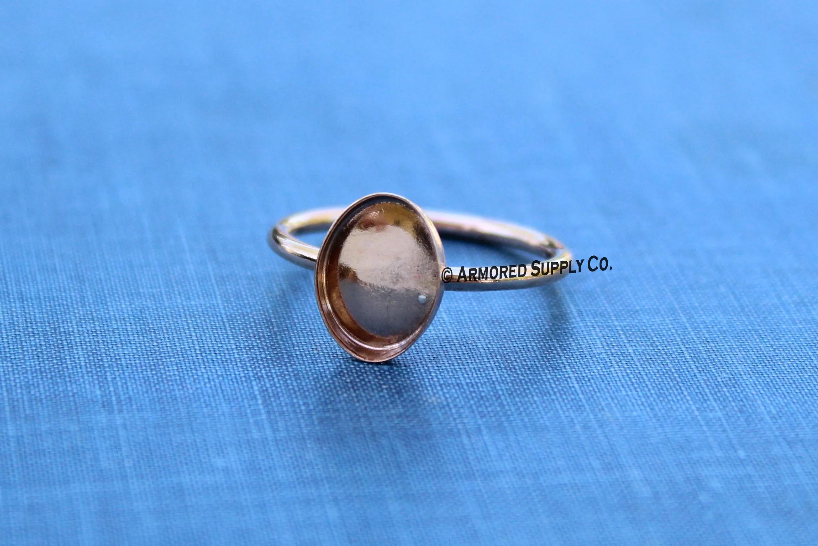 10x8mm Rose Gold Filled Oval Bezel Cup Ring blank