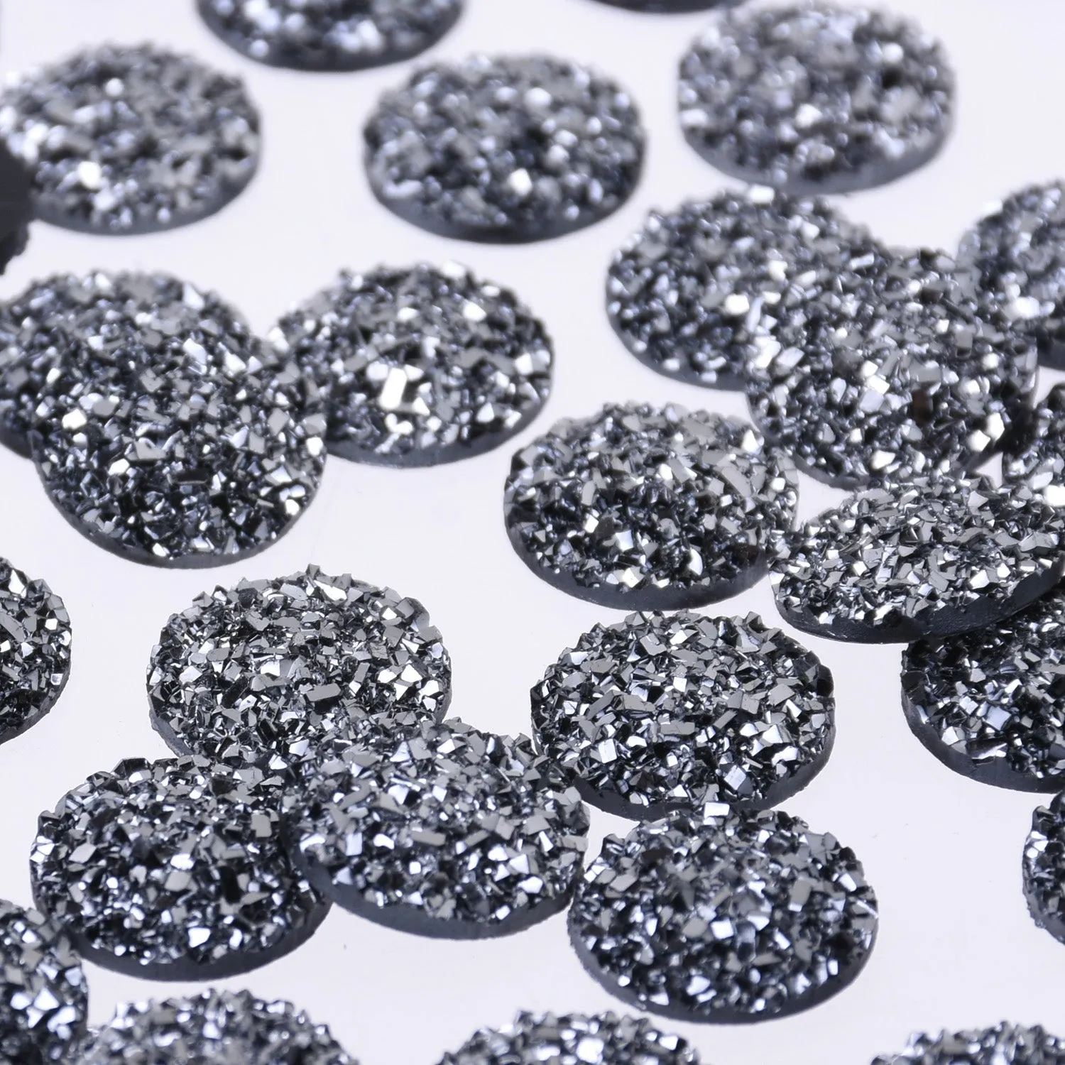 12mm Round Faux Druzy Resin Crystal Clusters Cabochons glitter resin cabochon diy Resin Jewelry wholesale 50pcs 102699