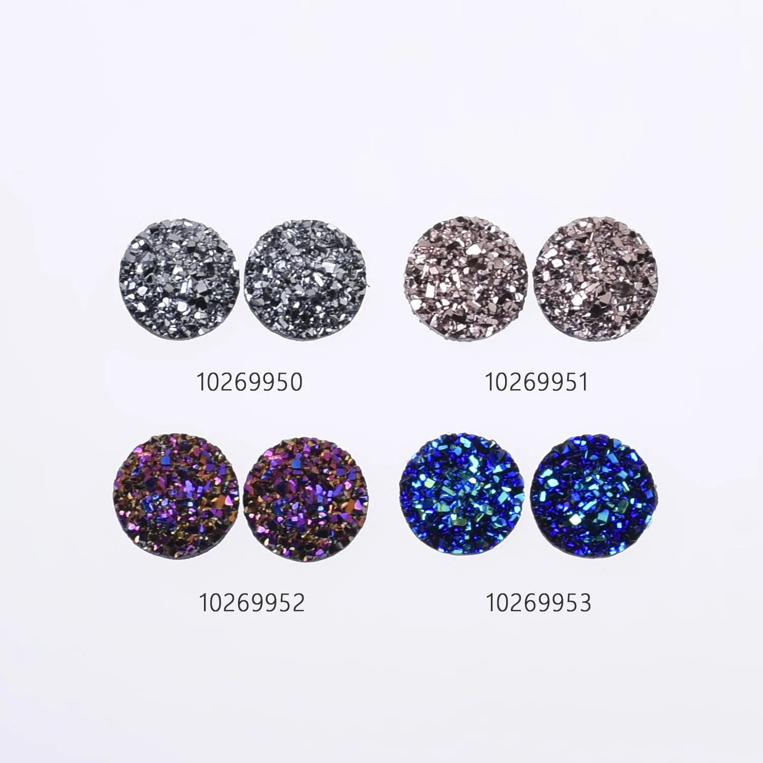 12mm Round Faux Druzy Resin Crystal Clusters Cabochons glitter resin cabochon diy Resin Jewelry wholesale 50pcs 102699