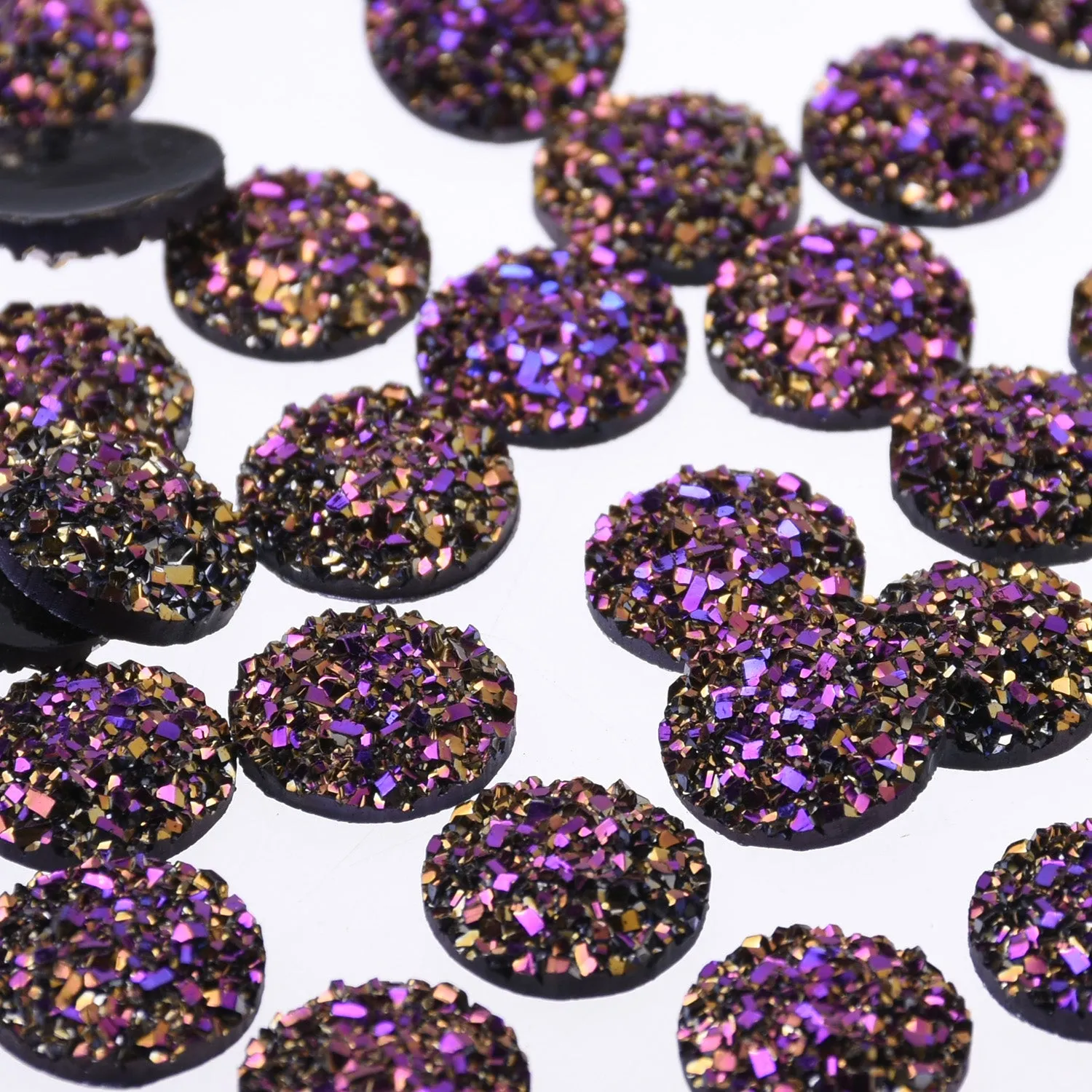 12mm Round Faux Druzy Resin Crystal Clusters Cabochons glitter resin cabochon diy Resin Jewelry wholesale 50pcs 102699