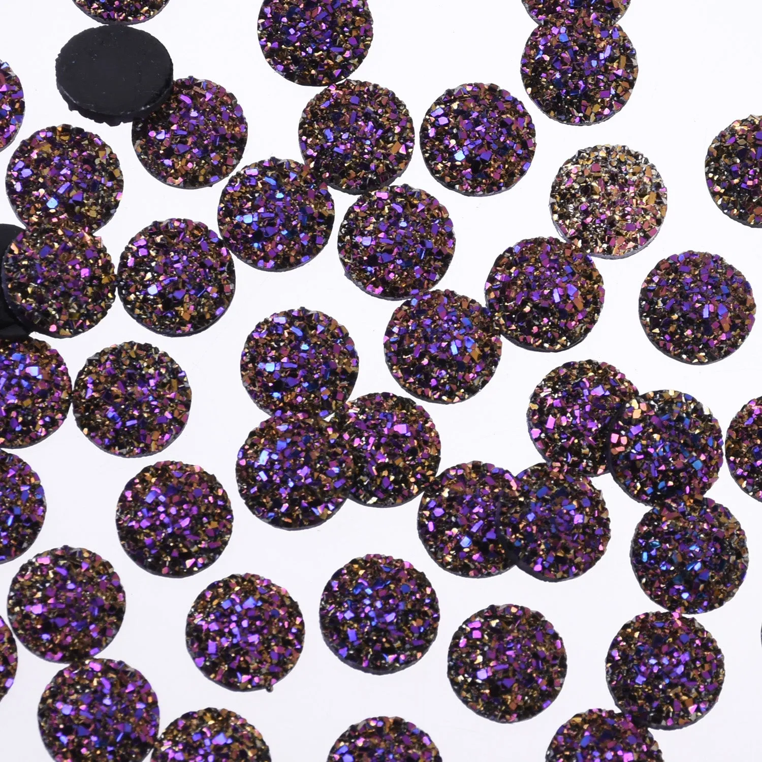 12mm Round Faux Druzy Resin Crystal Clusters Cabochons glitter resin cabochon diy Resin Jewelry wholesale 50pcs 102699