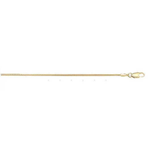 (14K, 18K) Yellow Gold (1.2mm) Round Snake Chain (16" - 24")