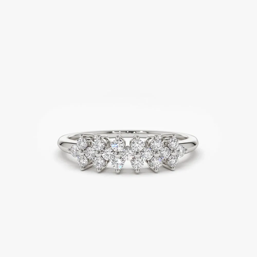 14k Diamond Cluster Anniversary Ring