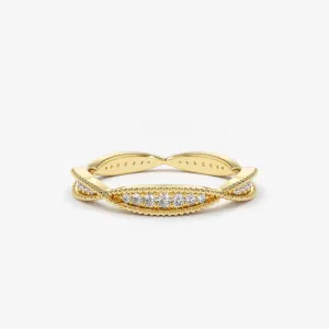 14K Gold Art Deco Graduating Diamond Full Eternity Ring