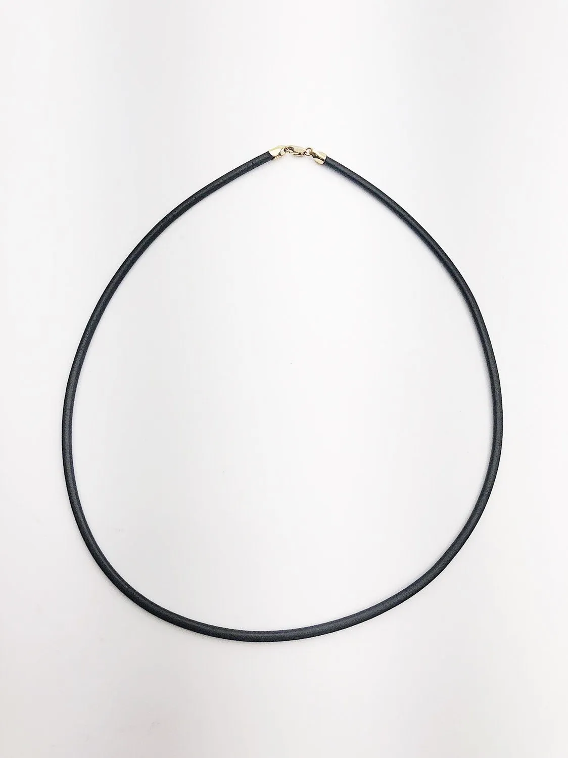 14K Gold Filled & Black Leather Necklaces. 16", 18", 20", 22" available.