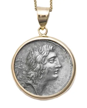 14k Gold Genuine Ancient Roman Coin Necklace (Bonus Eventus; 69 B.C.)