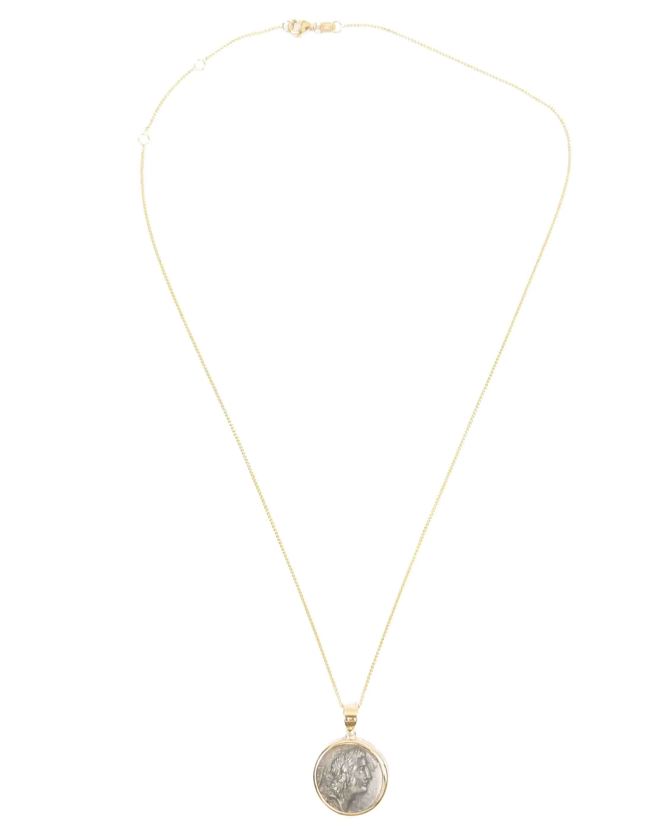 14k Gold Genuine Ancient Roman Coin Necklace (Bonus Eventus; 69 B.C.)