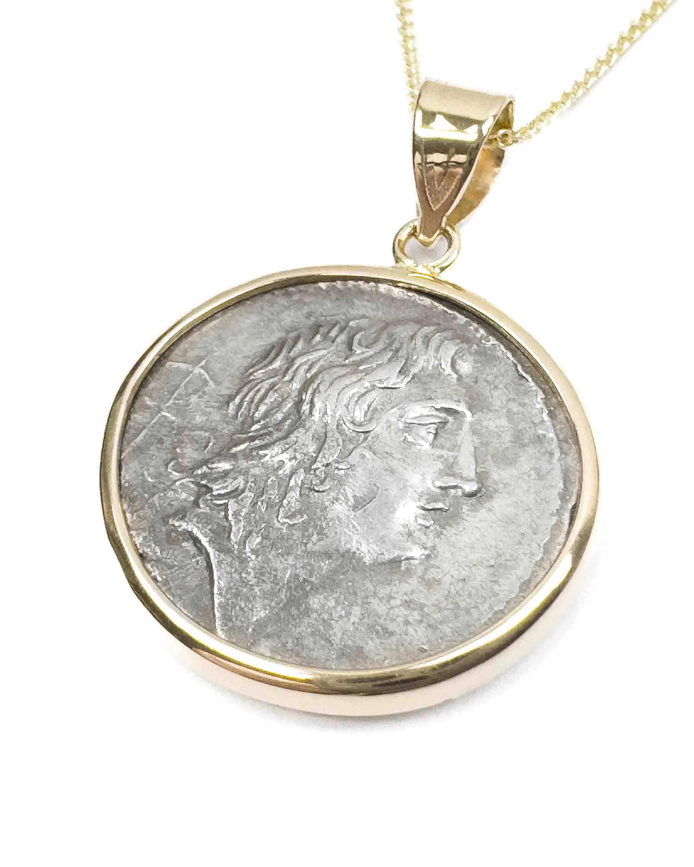 14k Gold Genuine Ancient Roman Coin Necklace (Bonus Eventus; 69 B.C.)