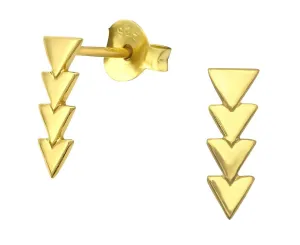 14K Gold Plated Sterling Silver Geometric Stud Earrings