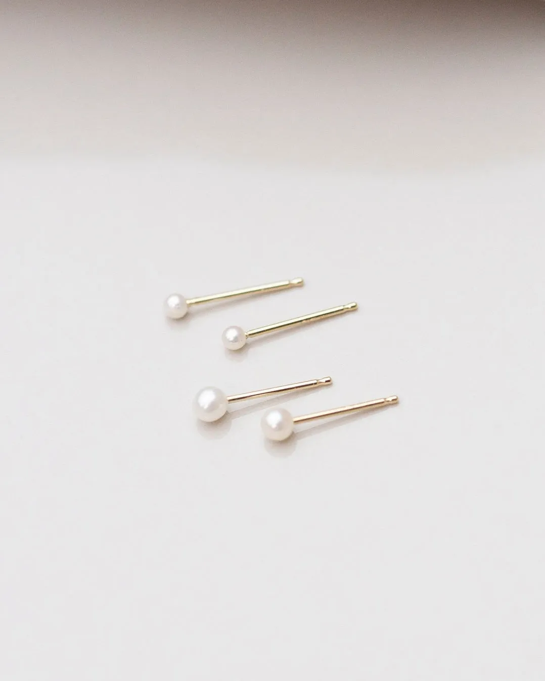 14k Mini Pearl Studs