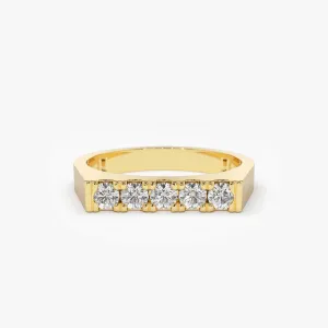 14K Rectangular Diamond Pinky Ring