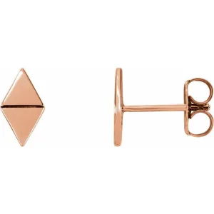 14K Rose Geometric Earrings