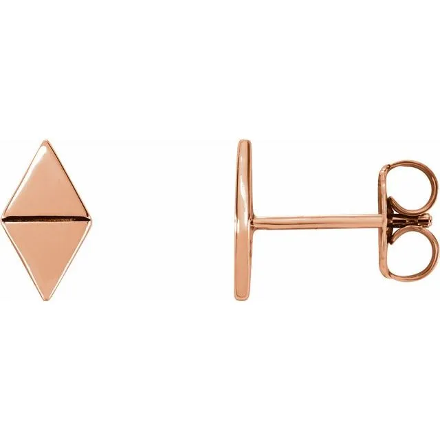 14K Rose Geometric Earrings