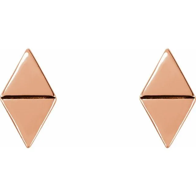 14K Rose Geometric Earrings