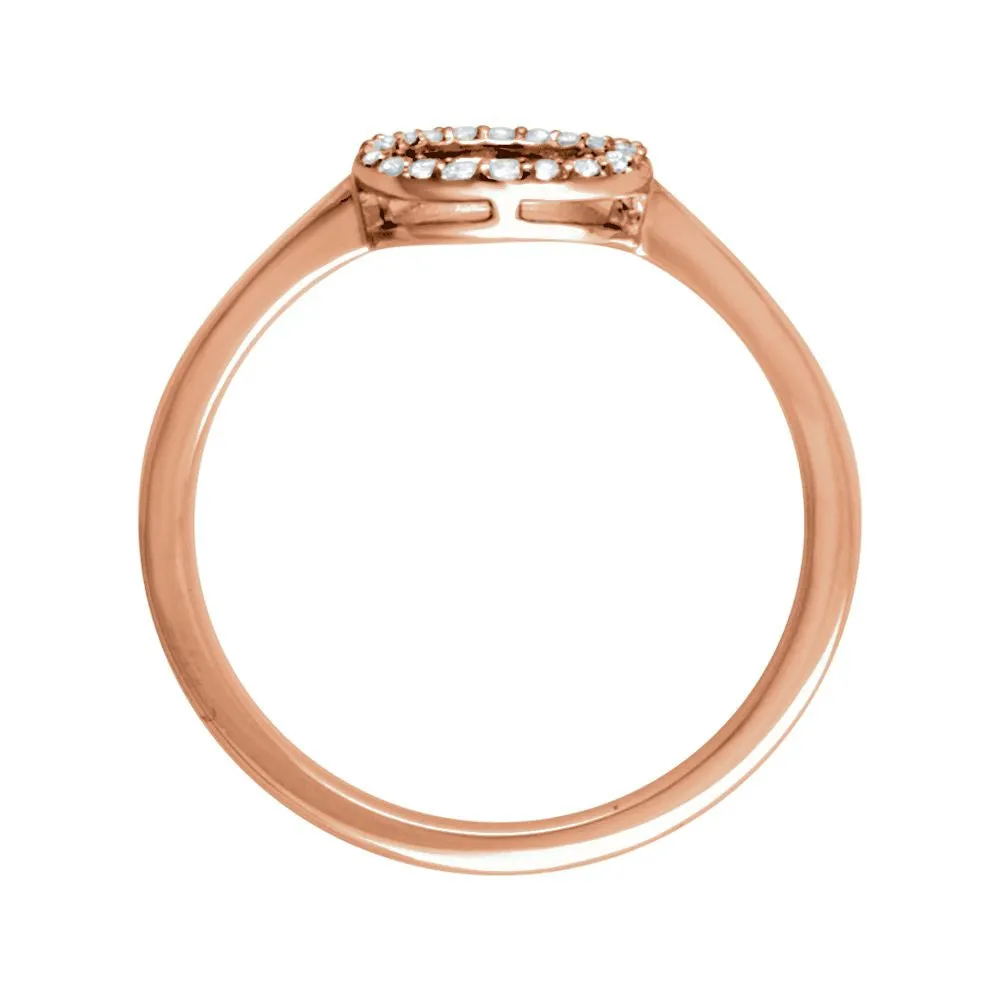 14k Rose Gold 1/10 CTW Diamond Circle Ring, Size 7