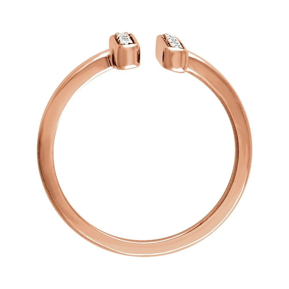14k Rose Gold 1/10 CTW Diamond Vertical Bar Ring, Size 7