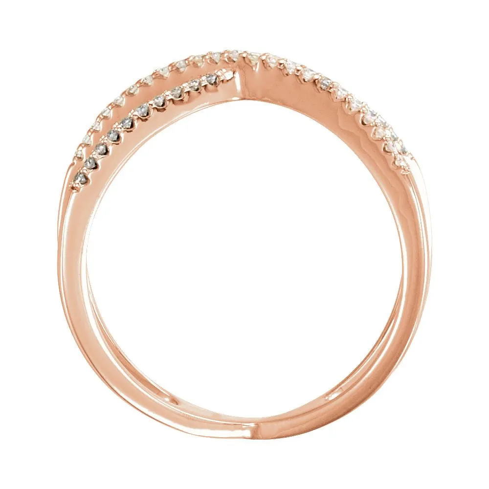 14k Rose Gold 1/6 CTW Diamond Ring Size 7