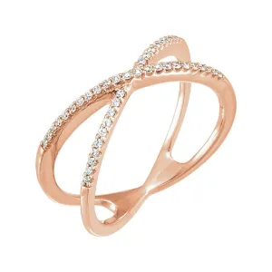 14k Rose Gold 1/6 CTW Diamond Ring Size 7