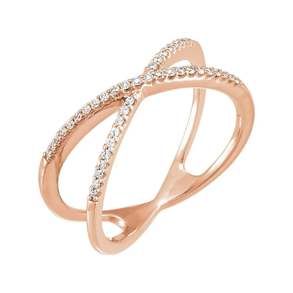 14k Rose Gold 1/6 CTW Diamond Ring Size 7
