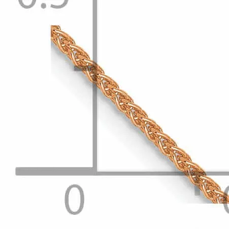 14K Rose Gold 1mm Wheat Chain