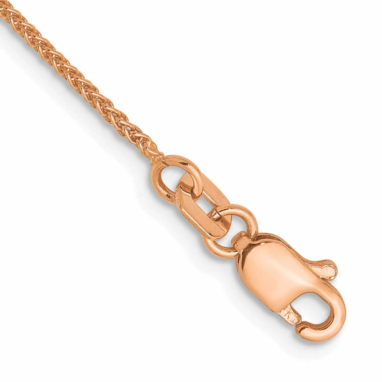14K Rose Gold 1mm Wheat Chain